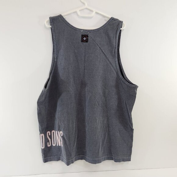 Maui & Sons Mens Tank Top Vintage 90s Faded Black Wraparound Logo - Picture 6 of 9